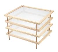 Generico Essiccatore per Pasta ed Erbe Aromatiche in Legno | Stendino Impilabile a 2/4 Piani con Rete | Risparmia Spazio in Cucina | Accessorio Multifunzione per Frutta, Verdura e Spezie