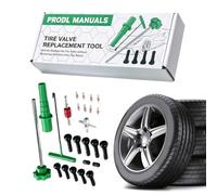 Generico Estrattore per steli valvole 25 Pezzi Kit Utensili Installazione e | Estrattore Nucleo Valvola per Auto, Moto, Tosaerba, Controlli di Routine, Controlli Pre-Viaggio Manico verde tubo verde