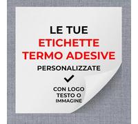 Generico Etichette TermoAdesive Quadrate Personalizzate con logo, testo, immagine, grafica Applicazione con ferro da stiro o pressa Per abbigliamento/tessuti (Dim. 2,5x2,5 cm)