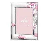 Generico Eventi Cornice Portafoto in Argento con Decorazioni Rosa, Orso e Mongolfiera per Bambini, 9x13 cm