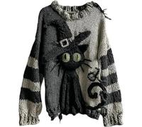 Generico Everswear Halloween Sweater, Halloween Print Hoodie, Funny Horror Themed Pullover(F,L)