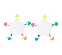 Generico Evidenziatore a stella multicolore,Evidenziatore a forma di stella - 2X per bambini Penna multicolore a cinque punte | Pennarello fluorescente colorato per appunti di lavoro, immagini