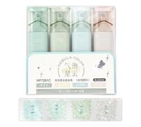 Generico Evidenziatore Pastello - Evidenziatore Color Glitter, Evidenziatori, Confezione Da 4 Pastelli Estetici, Evidenziatori Glitter, Penne Lisce A Prova Di Sbavature, Pennarelli Colorati,