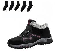 Generico Evocomfort Shoes, Evocomfort Orthopedic Boots, EvoOrtho Winter ReliefShoes-Women's (Black + Red,41)