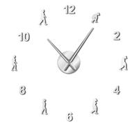 Generico Evoluzione Umana Orologio da Parete 3D Fai da Te, Grande Moderno Senza Cornice con Numeri Adesivi, Silenzioso per Soggiorno e Ufficio (Argento, 37 pollici)