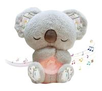 Generico Evoraco Koala per Alleviare l'ansia,Koala Lenitivo Evoraco,Giocattoli Koala, Lontra Che Respira e Rilassa,Lontra Che Dorme, in Peluche,con Luci Musicali e Movimento Ritmico (Grigio)