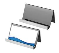 Generico Executive Card Display - Business Card Holder for Office Use | Stainless Steel with Sleek Finish, Slot Organizer, Desktop Stand for Workplace Studio School Indoor Home