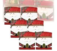 Generico Exhibit Cute Christmas Chair Covers, Christmas Seat Covers for Dining Room Chairs Set of 2/4/6, Christma Chair Cover, for Living Rooms And Dining Room (B,6 Pcs)