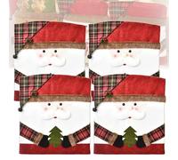 Generico Exhibit Cute Christmas Chair Covers, Christmas Seat Covers for Dining Room Chairs Set of 2/4/6, Christma Chair Cover, for Living Rooms And Dining Room (B,4 Pcs)