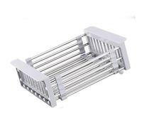 Generico Extend Kitchen Sink Drain Basket, Stainless Steel Retractable Sink Rack, Retractable Over The Sinks Dish Drying Rack, for Draining Vegetables, Fruits, Dishes (M)