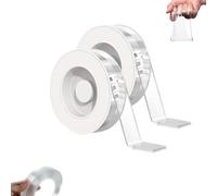 Generico Extra Large Double Sided Tape, Appearancte/Clear&Tough Nano Tape, Multipurpose Traceless Waterproof Residue, Free Removal (2 Pcs, 78.74 in/200cm*1.18 in/3cm*0.078in/0.2cm)