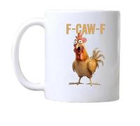 Generico F-Caw-F Coffee Mug,2026 Crazy Chicken 11oz Rooster Coffee Cup, Ceramic Tea Mug for Men & Women, Office & Home Humor Drinkware, deal Birthday Present (white)