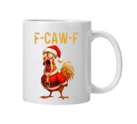 Generico F-Caw-F Funny Chicken Mug, 11oz Fcawf Chicken Rooster Coffee Mugs, Funny Rooster Coffee Cup, Inappropriate Humor Gift, Ceramic Tea Cup for Men Women, Novelty Mugs Gifts Office Home (C)