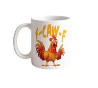 Generico F-Caw-F Funny Chicken Mug, 11oz Fcawf Chicken Rooster Coffee Mugs, Funny Rooster Coffee Cup, Inappropriate Humor Gift, Ceramic Tea Cup for Men Women, Novelty Mugs Gifts Office Home (E)