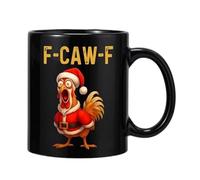 Generico F-Caw-F Funny Chicken Mug, 15OZ Ceramic F Caw F Coffee Mug, Novelty Funny Rooster Coffee Mugs Drinks Cup for Men & Women, Humor Chicken Animal Mugs Drinking Tea Cup (L)