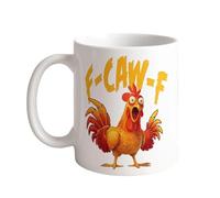 Generico F-Caw-F Funny Chicken Mug, Custom Crazy & Angry Chicken Rooster Caw-F Cup, Gift for Men Women Christmas Holiday, Ideal Present Birthday for Office Worker Friends (F)