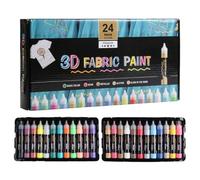 Generico Fabric Paint, Textiles Color, Permanent Waterproof Formula 30ML 24 Vibrant Colors, Craft Paint for Clothing, Canvas Hat Art, Glass Jar Design, Kids & Adults Painting Wood Decoration Projects