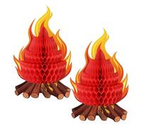 Generico Fake Fire Decor, Flame Table Centerpiece, Party Table Decoration, Cardboard Flame Props, Realistic 3D Design, Lightweight Sturdy Set for Home Room Party Wedding Reception Dinner Beach