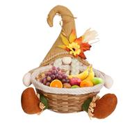 Generico Fall Basket - Fall Baskets for | Pumpkin Baskets | Scarecrow Fruit Baaskets | Thanksgiving Baasket | Cute Scarecrow Doll Falls Woven Basket Bin | Hand-Made Straw Hat Gnomes Holiday Home