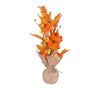 Generico Fall Tree Maple Leaves Pumpkin Berry With Burlap Base