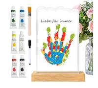 Generico Family Handprint Kit, Acrylic Keepsake Frame, Animal Paw Print Design, Premium Keepsake with Wood Base, Elegant Style with Personalized-Touch, Meaningful Gift for Birthday Wedding