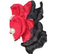 Generico Fan Veils Danza del Ventre,Fan Veils Un paio di veli seta for danza del ventre da donna, accessori for spettacoli teatrali leggeri e fluidi, for costumi orientali, 1,8 m(Light green,210cm)