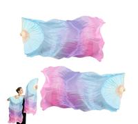 Generico Fan Veils For Dance 2 Pieces | Artificial Silk Stage Show Props | Artificial Silk Stage Show Props - 150x80cm Left and Right Hand Wooden Folding Fans for Belly Dance and Cultural Events