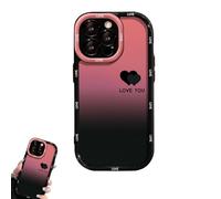 Generico Fangcase Gradient Matte for iPhone Case, Love You & Lucky Smiley Designs, Fangcase Gradient Matte Case, Full-Edge Full Cover Anti-Fall Mobile Phone Cases, for iPhone (for iPhone 14 Pro,Love)