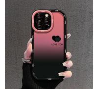 Generico Fangcase Gradient Matte for iPhone Case Love You & Lucky Smiley Designs, Fangcase Matte Gradient Case for iPhone16/15/14/13/12/11/X Pro Max (13 Pro Max,Love)