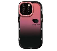 Generico Fangcase Gradient Matte for iPhone Case Love You & Lucky Smiley Designs, Fangcase Matte Phone Case, for iPhone16/15/14 (Love,12 ProMax)