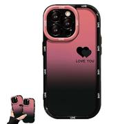 Generico Fangcase Gradient Matte for iPhone Case, Love You & Lucky Smiley Designs, Matte Phone Case, Soft Shockproof TPU Protective Shell, for iPhone 13/15/16/12/14 Pro Max (for 12 Pro,Love)