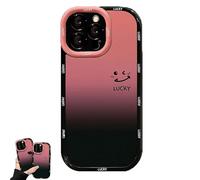 Generico Fangcase Gradient Matte for iPhone Case, Love You & Lucky Smiley Designs, Matte Phone Case, Soft Shockproof TPU Protective Shell, for iPhone 13/15/16/12/14 Pro Max (for 13 ProMax,Smile)