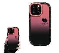 Generico Fangcase Gradient Matte for iPhone Case Love You & Lucky Smiley Designs, Soft Shockproof TPU Protective Case for iPhone 16/15/14/13/12 Series (Love,15 plus)