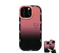 Generico Fangcase Gradient Matte to Phone Case Love You & Lucky Smiley Designs, Fangcase Gradient Case for Phone, Matte Phone Case for Phone 16/15/14/13/12 /Pro Max (lucky,15pro max)