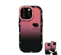 Generico Fangcase Gradient Matte to Phone Case Love You & Lucky Smiley Designs, Fangcase Gradient Case for Phone, Matte Phone Case for Phone 16/15/14/13/12 /Pro Max (love,14pro)