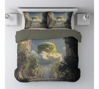 Generico Fantastico Copripiumino 135 x 200 cm Umoristico Hamburger Vegetariano Stampa Digitale Grigio nebbia di Biancheria da Letto per Bambini per Giovani e Adulti con una Federa 2 Pezzi