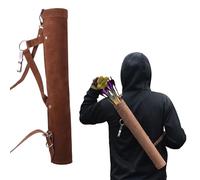 Generico Faretra da Tiro con l’Arco in Pelle Marrone 60 cm | Portafrecce Resistente con Spallacci Regolabili per Allenamento Pratica all’Aperto Addestramento e Attività di Tiro con l’Arco