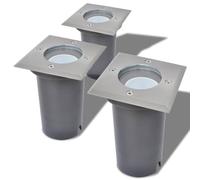 Generico Faretti Carrabili da Esterno a LED 3 pz Quadrati