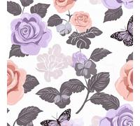 Generico Farfalla Rosa Carta da Parati Autoadesiva 0.4x10 m Pianta Fiore Pellicola Adesiva per Mobili Impermeabile Carta Adesivo Ispessita Opaco Sticker per Muro Cucina Armadio Cassetto e Scaffali