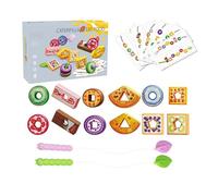 Generico Farm Animal Fruit Vegetable Lacing Toy Set | PP Fine Motor Stringing Beads For | Preschool Educational Threading Game | Hand-Eye Coordination Skills Activity