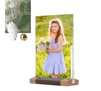 Generico Farmatura a doppia faccia - fotografico rustico, desktop | Phot trasparente, telaio di display su due lati in legno, portafoglio di trasparente per scrivania da ufficio, decora