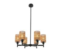 Generico Farmhouse Hemp Rope Pendant Light, Sloping Ceiling, Adjustable Height