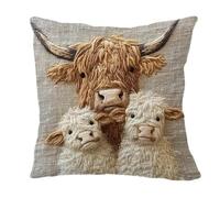 Generico Farmhouse Pillow Covers Modern Rustic Throw Case, Sturdy Cotton Linen Fabric, Comfortable Stylish Home Decor, Cushion Animal Cover for Living Room, Sofa, Bed, Fall Season, 17.72 Inch