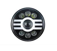 Generico Faro di profondità 5000Lm Faro Rotondo 7 Pollici per Moto Faro a LED 18Cm Luce Bianca e Gialla Indicatore DRL Alogeni IP67