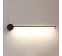 Generico Faro sottile for specchio lineare da bagno, applique da parete con striscia di metallo e paralume in acrilico, moderna luce d'atmosfera a LED con motivo a 3 colori,lampadario
