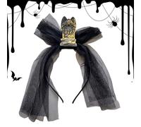 Genérico Fasce di Halloween - Fascia Raccapricciante con lapide e velo per feste - Accessori per costumi di Halloween spaventosi per cosplay, carnevali, performance sceniche e feste