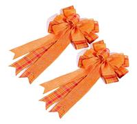 Generico Fasci di ghirlande - Corona da 2 Pezzi Fall Bows | Ringraziamento della Ghirlanda di | Autumn Harvest Boows Greath | per Forniture Artigianali Decorazioni stagionali Cucina per Vacanza da