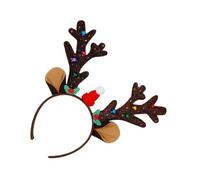 Generico Fascia Con Corna Di Natale | Accessorio per il Capo Confortevole | Fascia con Corna di Cervo per Lavaggio Viso - Per Matrimonio Festa Viaggio Campeggio Picnic Barbecue Cortile Palco