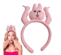Generico Fascia Con Orecchie Di Coniglio Pasqua - Cerchietto Con Orecchie Da Coniglio, Clip Elastica Che Afferra I Capelli | Copricapo Carrino Per Doccia, Spa, Trucco, Yoga & Cosplay