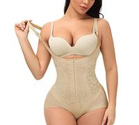 Generico Fascia Contenitiva Donna Mutande Donna Modellante per Controllo della Pancia da Body Shaper con Cerniera A Busto Aperto Body Modellante Contenitivo Corsetto Beige L